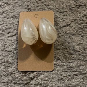 Elegant White Teardrop Earrings